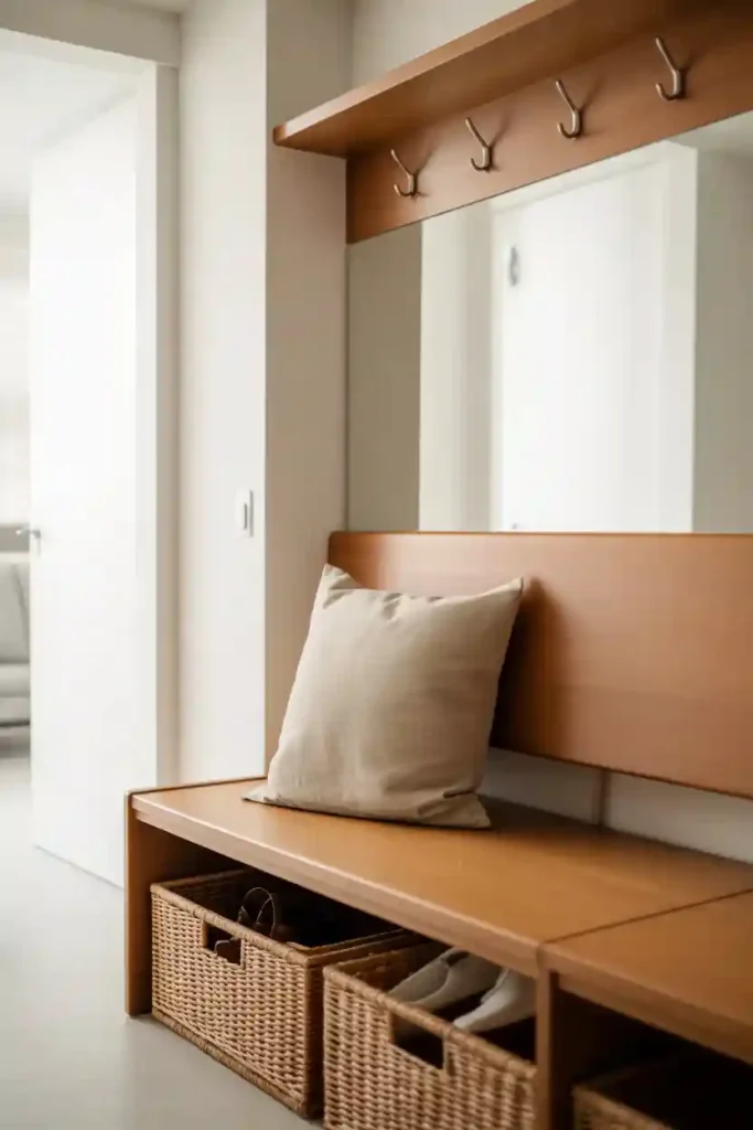 Bench with Backrest and Hooks