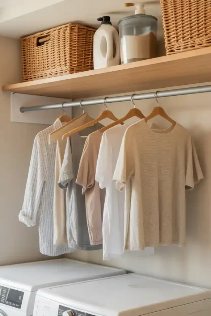 Shelves with Hanging Rod Combination