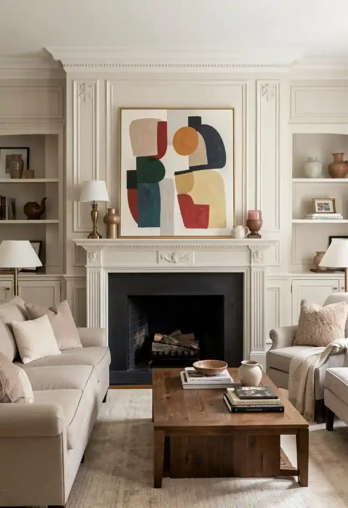 Sleek Modern Art in a Classic Interior