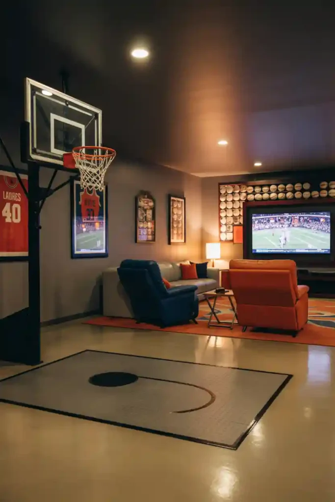 Sports-Themed Game Room