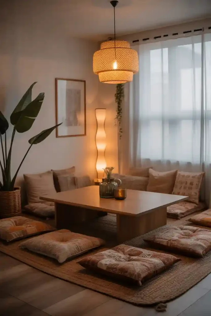 Boho Floor Seating Dining Nook