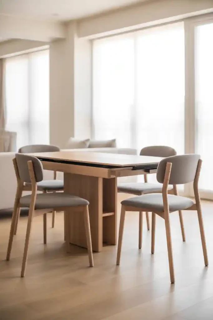 Compact Dining Table with Extendable Feature