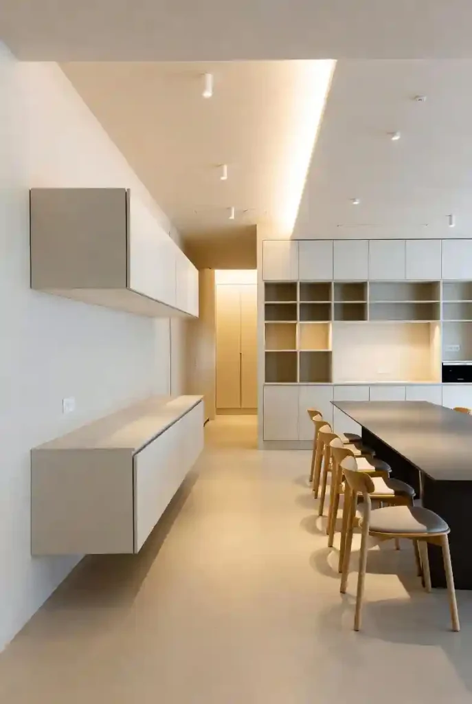 Floating Cabinets for a Light Look