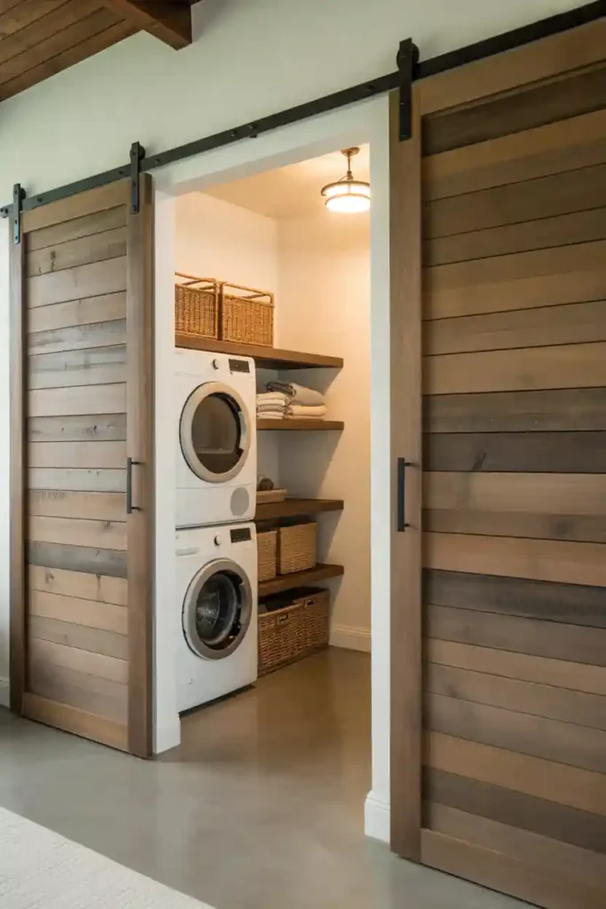 Hide Laundry Behind Sliding Barn Doors