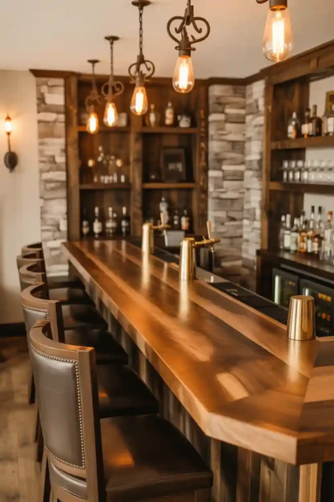 Rustic Basement Bar