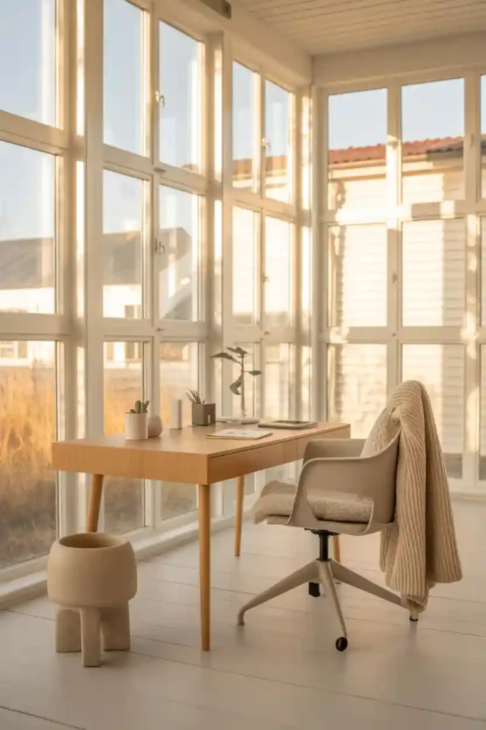 Scandinavian Sunroom Office