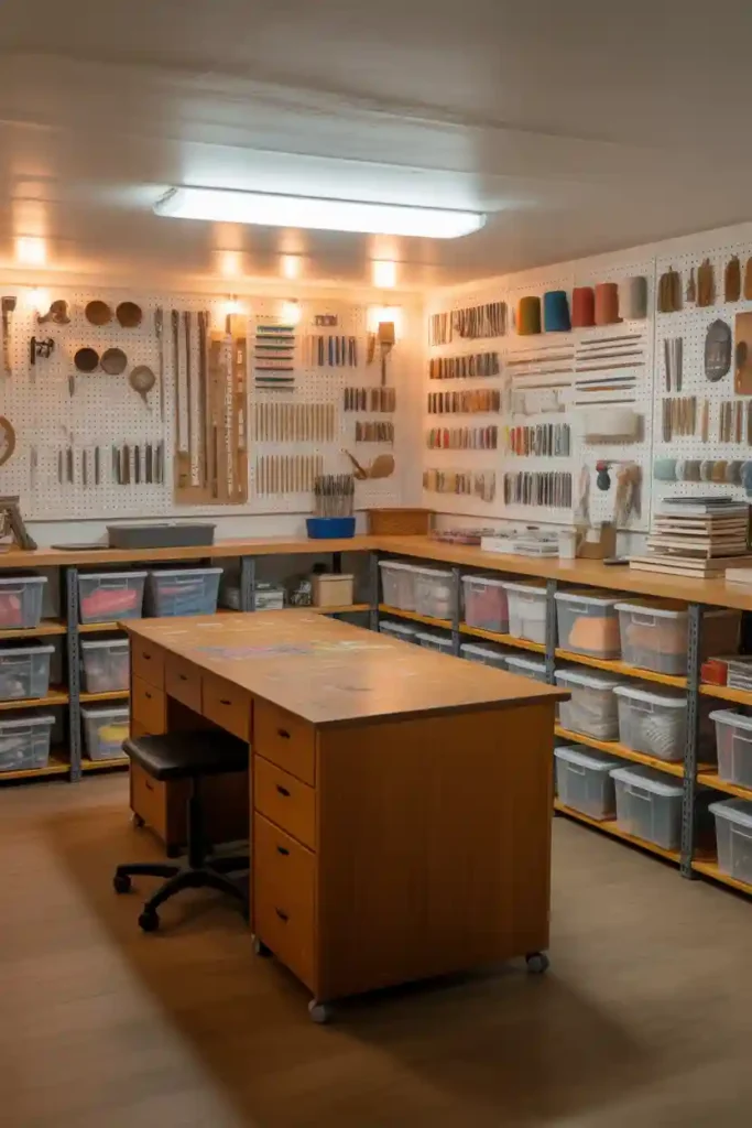 Family Basement Craft and Hobby Zone