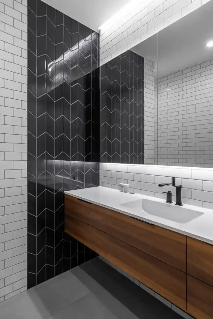 High-Contrast Black and White Wall Design