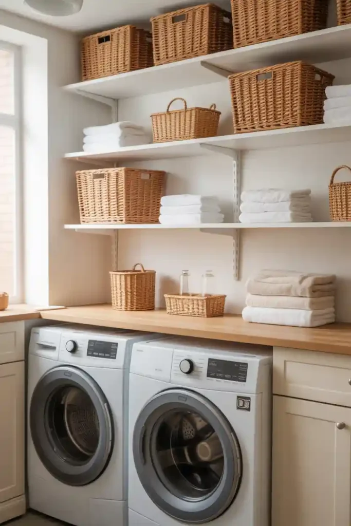 Open Shelving with Decorative Baskets