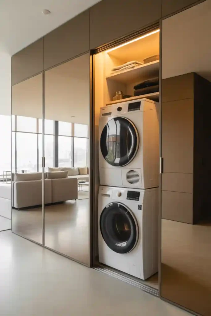  Conceal Laundry Behind Mirrors