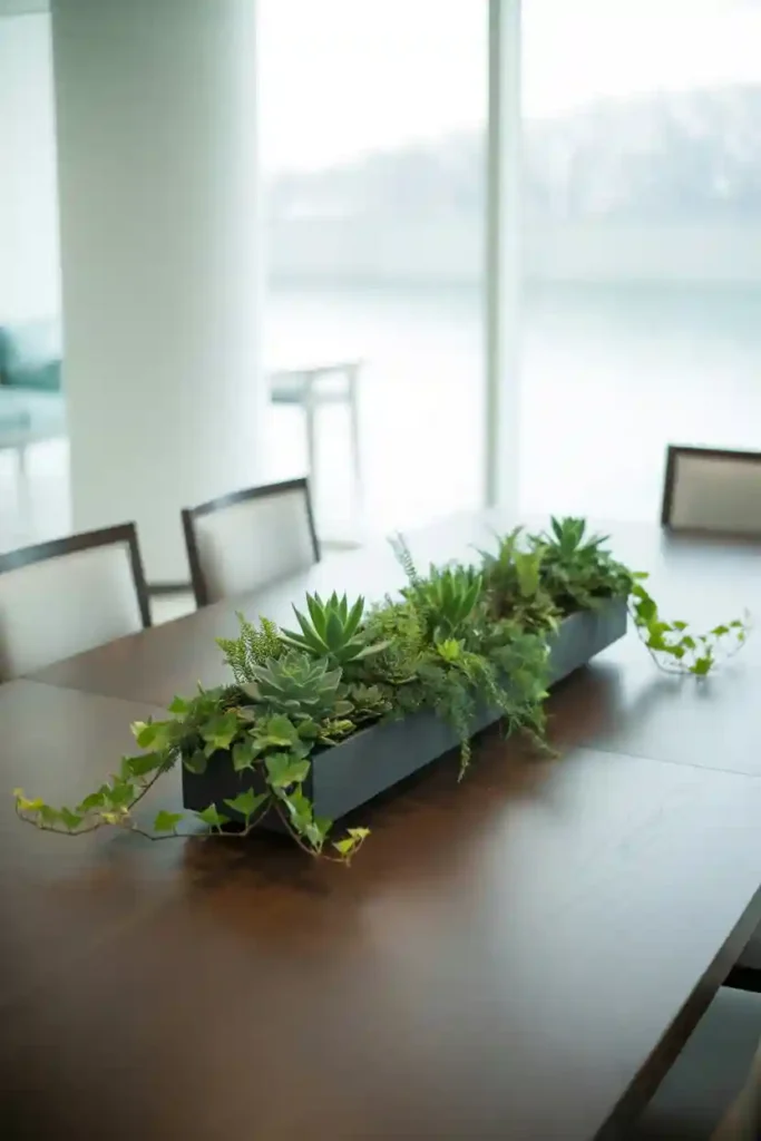Low Planter Filled with Greenery