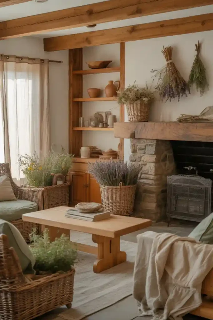 Natural Elements Like Wood, Stone, and Wicker