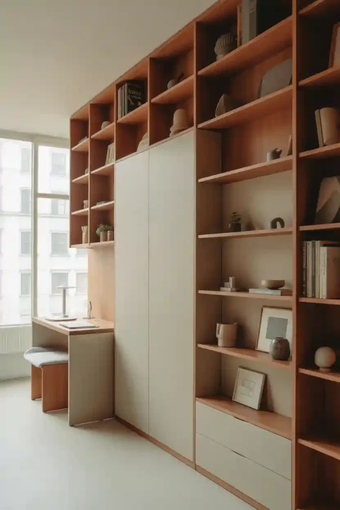 Open Shelving Instead of Bulky Cabinet