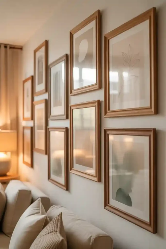 Wood-Tone Frame Gallery Wall