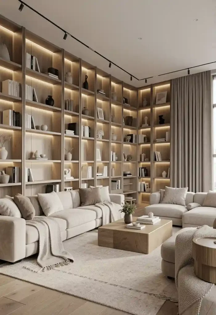 Floor-to-Ceiling Built-In Bookshelves