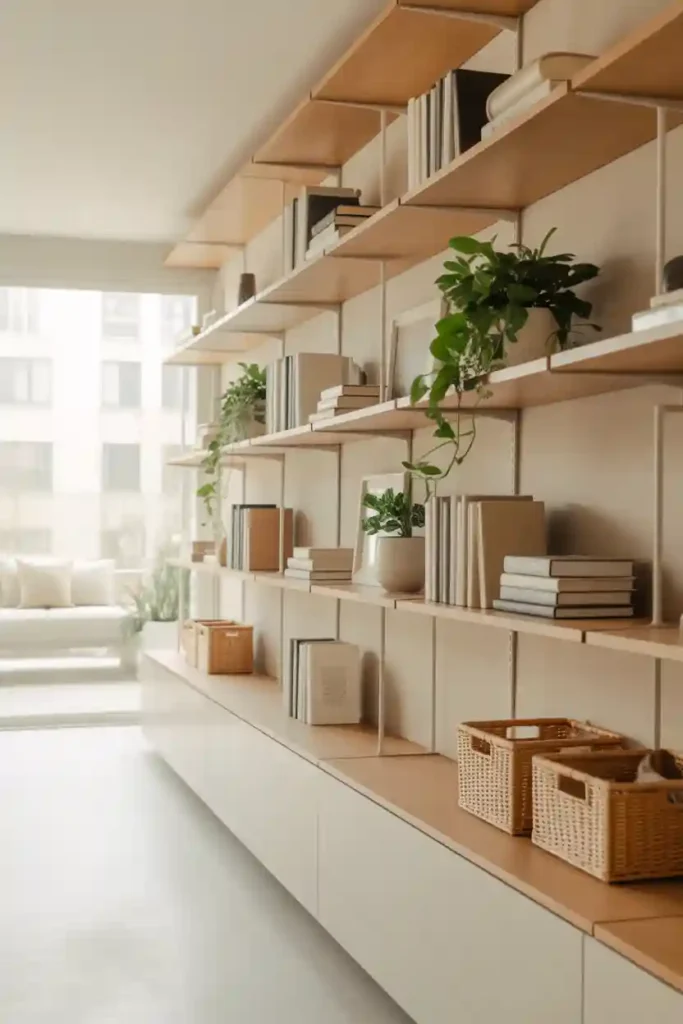 Floor-to-Ceiling Floating Shelves