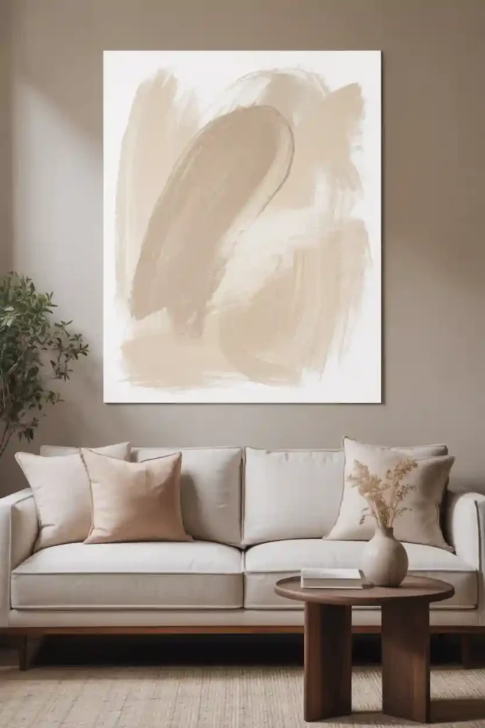 . Oversized Neutral Abstract Canvas