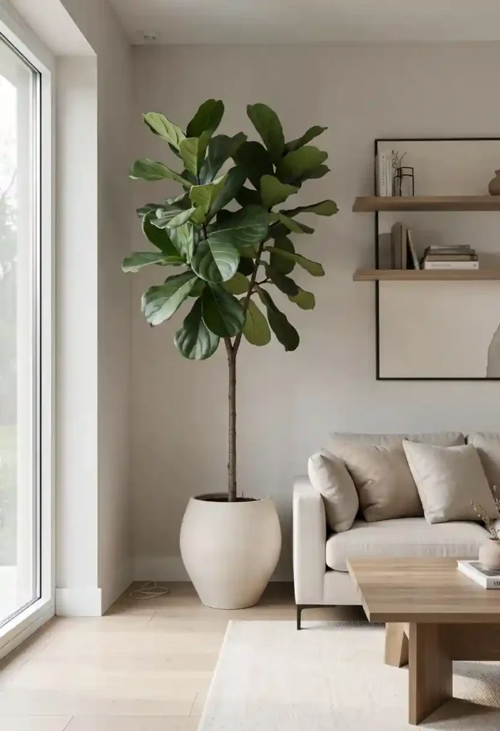 Statement Floor Plant in a Sculptural Pot