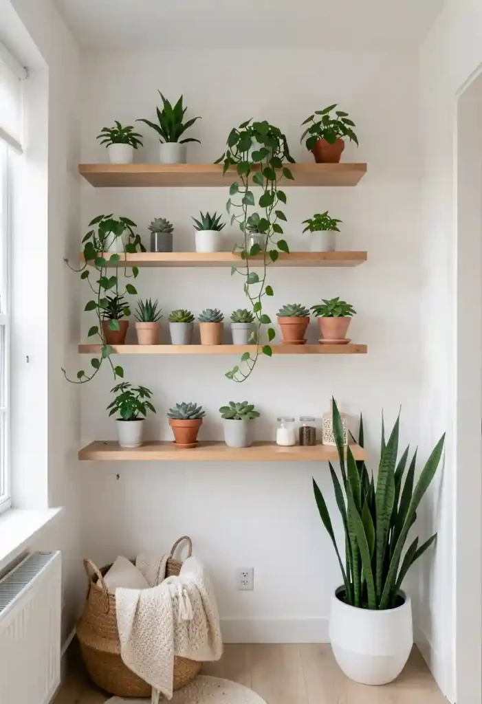 Use Floating Plant Shelves