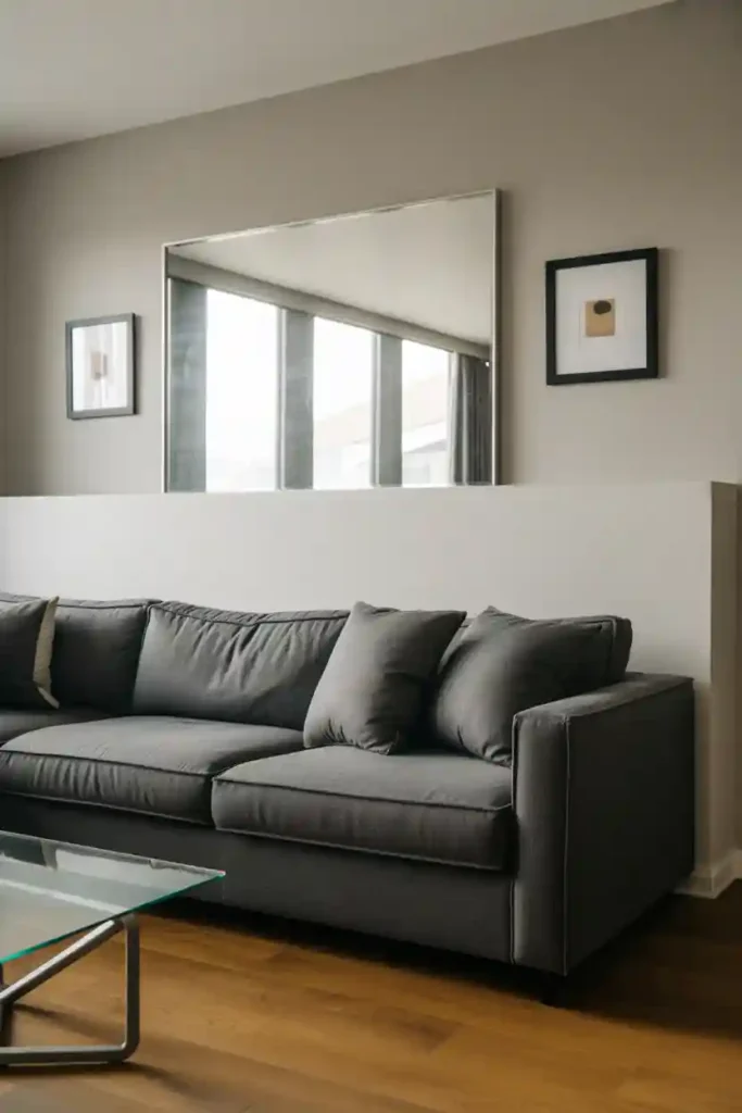 Centered Mirror With Art Accents