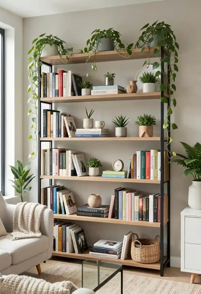 Decorate Bookshelves With Plants