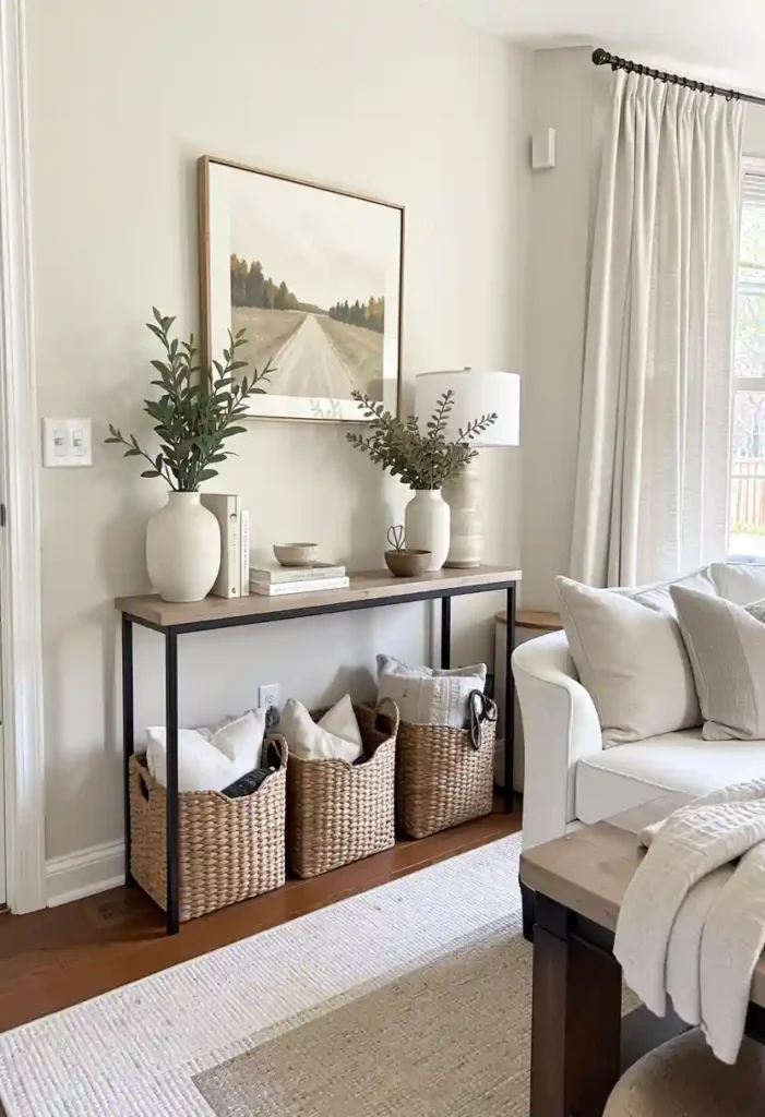 . Use Behind-the-Sofa Storage