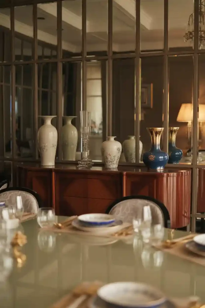 Mirrored Sideboard Backdrop