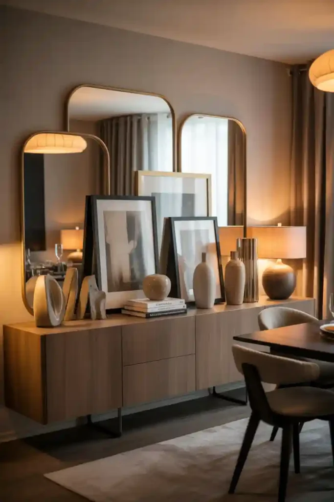  Layered Mirror and Art Combination