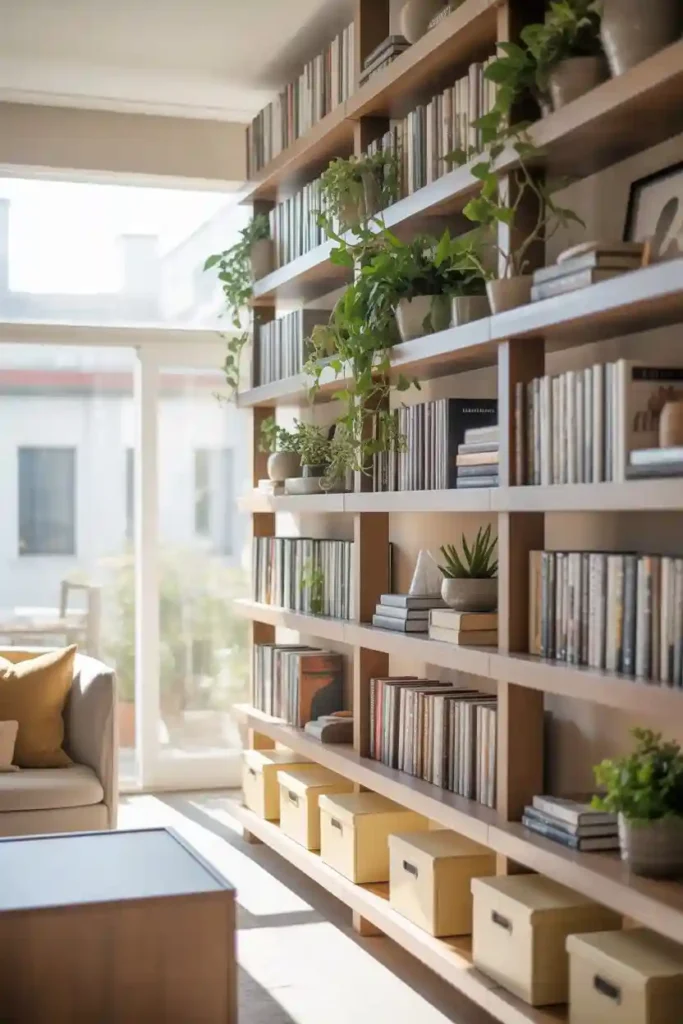 . Floor-to-Ceiling Shelving Units