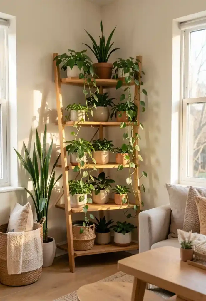 Corner Plant Shelf Display