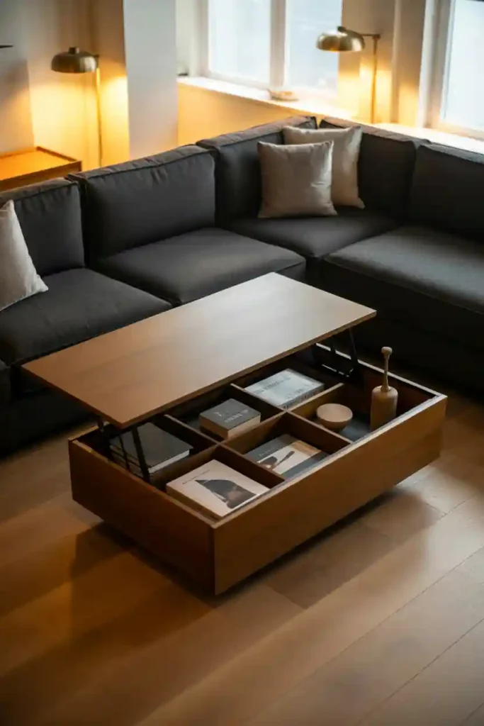 Lift-Top Coffee Table Storage