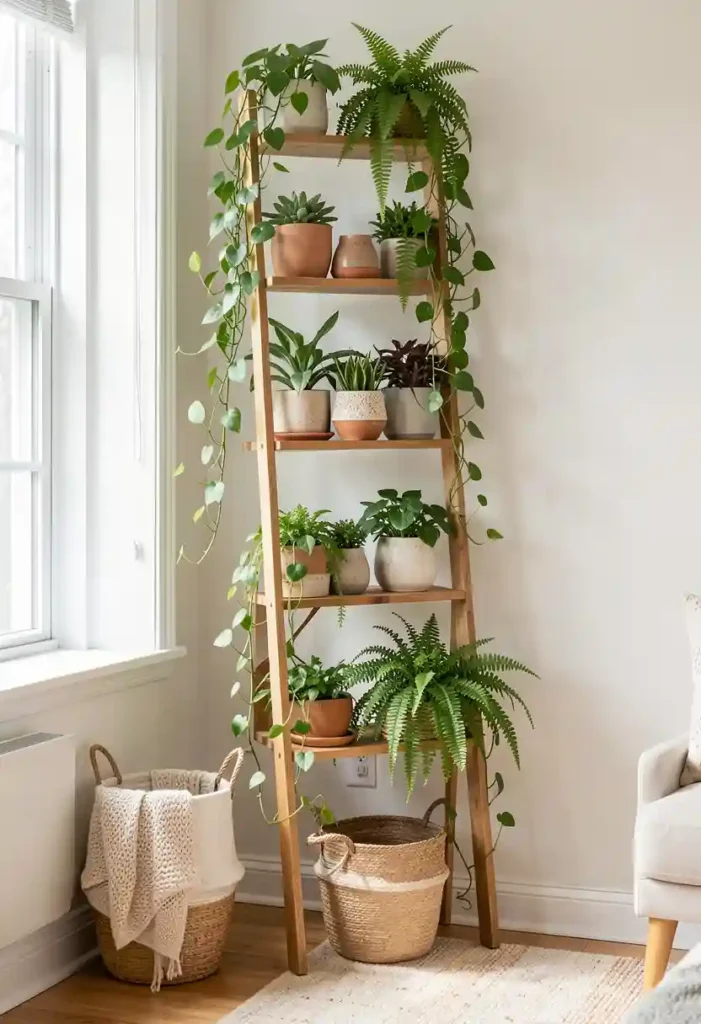 Vertical Plant Ladder Shelf