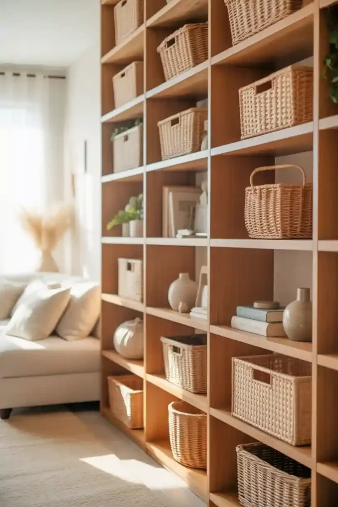 Decorative Woven Baskets for Concealed Organization