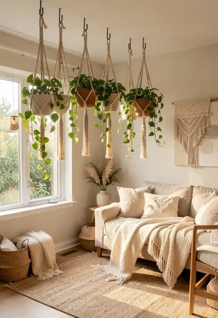 Use Hanging Plants for Vertical Style