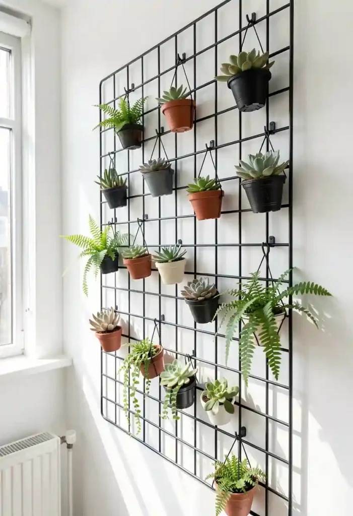 Wall Grid Plant Display