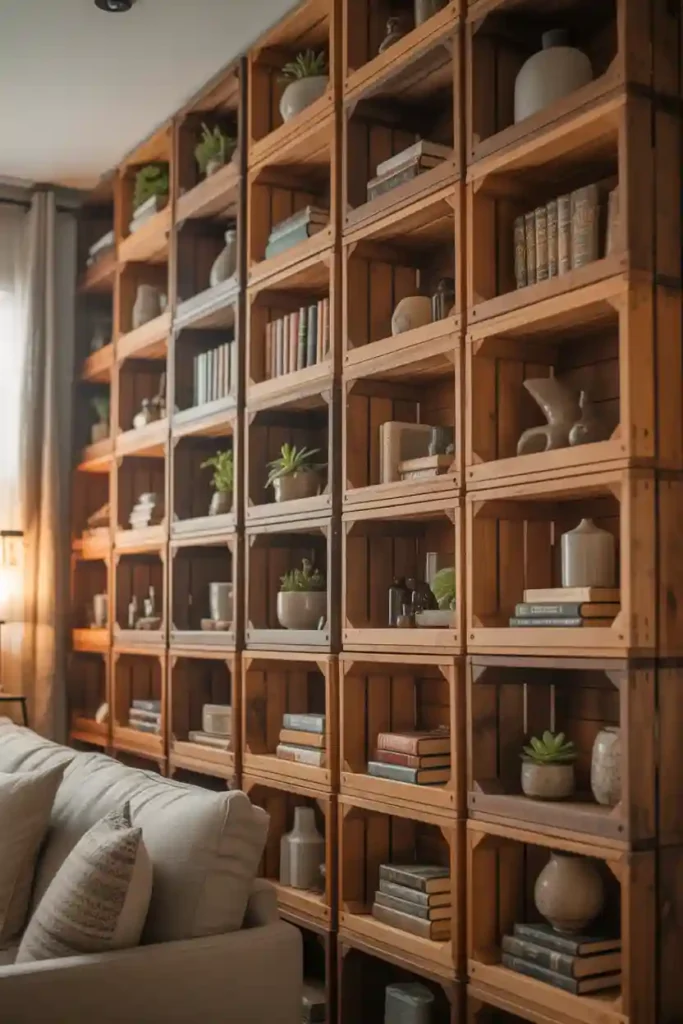 Stacked Storage Crates Display