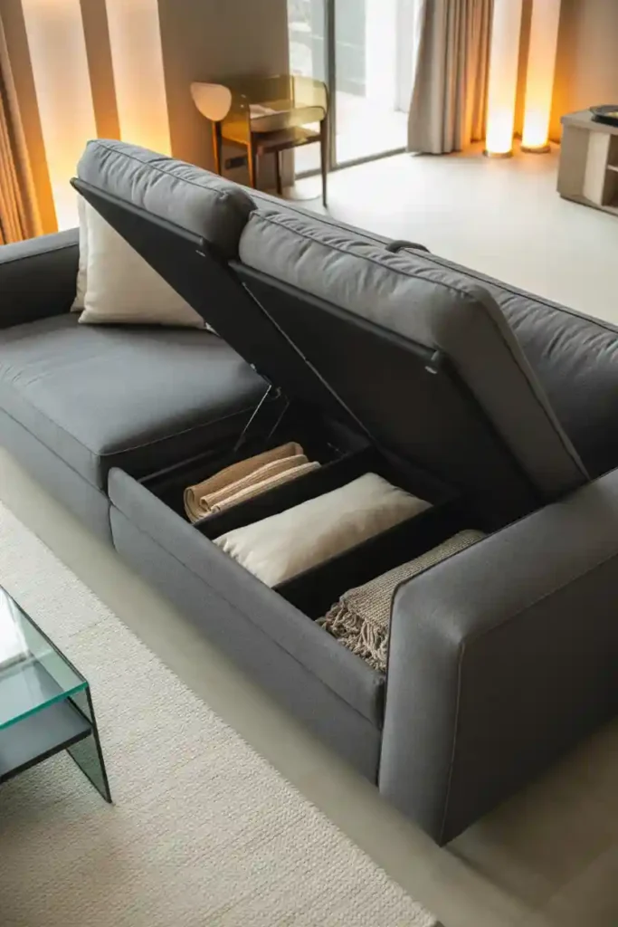 Storage Sofa with Hidden Compartments