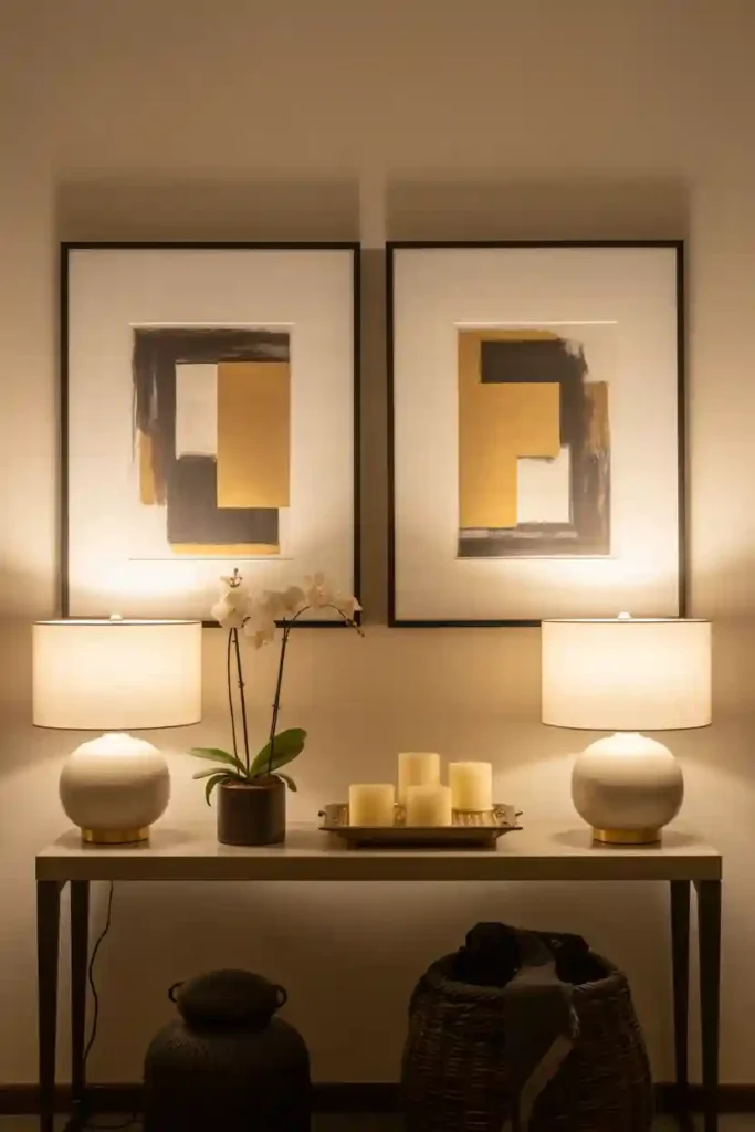 Symmetrical Wall Art Arrangement