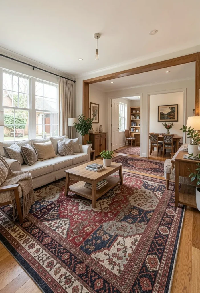 Use Rugs to Connect Spaces