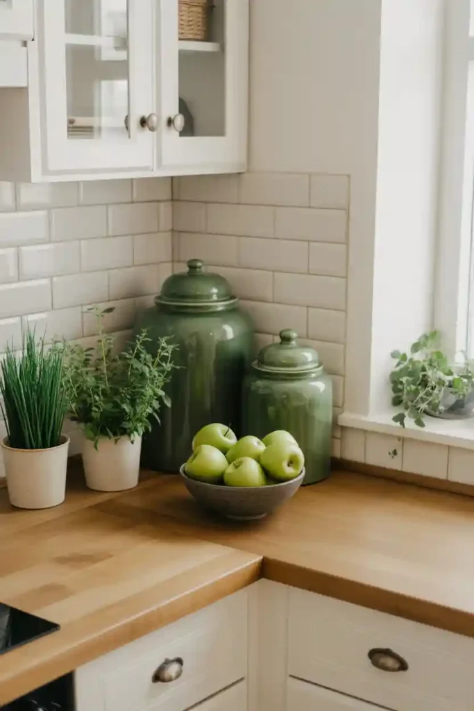 Style a Green Kitchen Corner